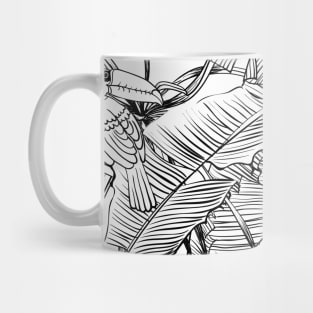 Seamless floral background with petunia toucan Mug